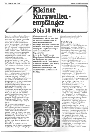  Kleiner Kurzwellenempf&auml;nger 3-12MHz (Einkreiser mit R&uuml;ckkopplung, 3N211, BF256A, BF494) 