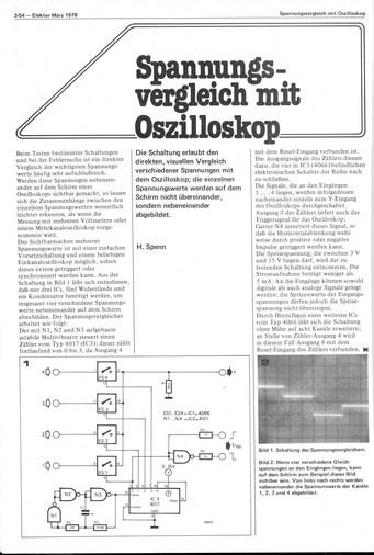  Spannungsvergleich mit Oszilloskop (Kan&auml;le nebeneinander darstellen, Analogmultiplexer 4066) 