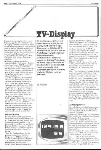  TV-Display (8-Digit-Ziffern auf Bildschirm darstellen, Z&auml;hler, Schiebereg.) 